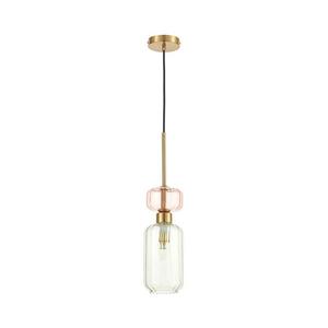 Luster na lanku MOLLY 1xE14/40W/230V pr. 12 cm zlatá/zelená/ružová vyobraziť