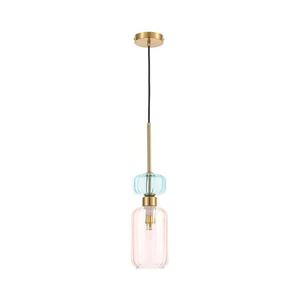 Luster na lanku MOLLY 1xE14/40W/230V pr. 12 cm zlatá/ružová/modrá vyobraziť