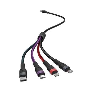 USB kábel USB-A / USB Lightning / MicroUSB / USB-C 1, 2m multicolor vyobraziť