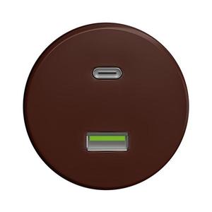 lap lap - Retro USB zásuvka A+C bez rámika hnedá vyobraziť