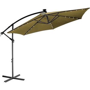 STILISTA záhradný slnečník s kľučkou 3, 5 m, khaki + LED vyobraziť