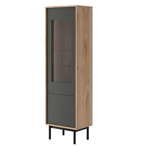 KONDELA Bergen BWT54 vitrína dub Jackson Hickory / grafit / čierna vyobraziť