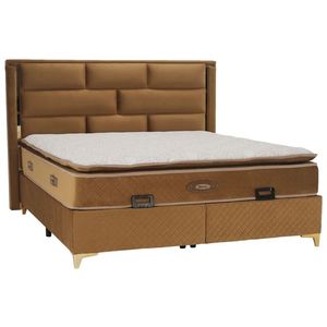 KONDELA Goldbia boxspringová manželská posteľ 180x200 cm svetlohnedá vyobraziť
