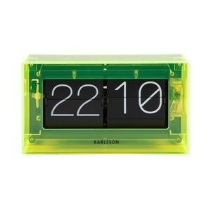 Karlsson 5976YE dizajnové nástenné/stolové preklápacie hodiny zelená, 21 cm vyobraziť