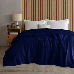 4Home Bavlnený prehoz na posteľ Claire navy, 220 x 240 cm vyobraziť