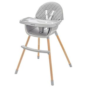 Baby Mix Jedálenská stolička Freja drevená, sivá vyobraziť
