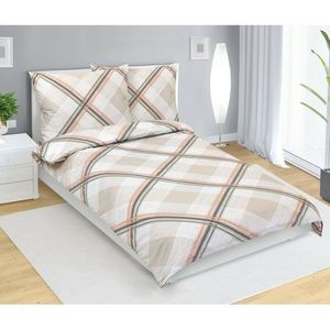 Bellatex Saténová posteľná bielizeň Kostka béžová, 140 x 220 cm, 70 x 90 cm, 140 x 220 cm, 70 x 90 cm vyobraziť