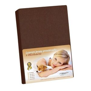 Bellatex Jersey prestieradlo s elastanom hnedá, 200 x 220 cm vyobraziť