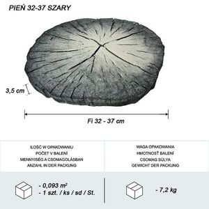 Nášľapný kameň 32-37 cm sivý vyobraziť