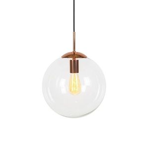 Art Deco závesné svietidlo medené s priehľadným sklom 30 cm - Ball 30 vyobraziť
