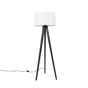 Trojnožka čierna s tienidlom z ľanu biele 45 cm - Tripod Classic vyobraziť
