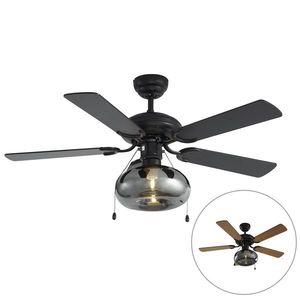 Stropný ventilátor čierny 107, 5 cm s ťahovým spínačom - Mistral Busa vyobraziť