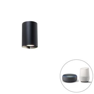 Inteligentná okrúhla nástenná lampa čierna vrátane Wifi GU10 - Sabbir vyobraziť