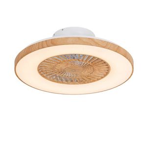 Stropný ventilátor s drevenou potlačou 60 cm vrátane LED stmievateľného s diaľkovým ovládaním - Climo vyobraziť
