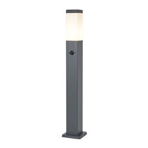 Vonkajšia lampa tmavosivá s opálovým sklom 80 cm IP44 so zásuvkou a snímačom pohybu - Malios vyobraziť