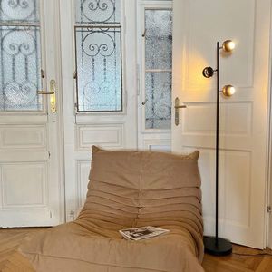 Inteligentná stojaca lampa čierna so zlatým vnútrom vrátane 3 Wifi GU10 - Buell vyobraziť