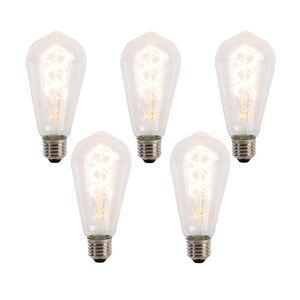 Sada 5 LED žiaroviek E27 so špirálovým vláknom ST64 5W 400 lm 2200K vyobraziť