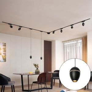 Koľajnicový systém svietidiel s 6 reflektormi a 2 závesnými svietidlami, čierny, 1-fázový - Magnetic Eggy vyobraziť