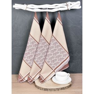 Luxusné kuchynské utierky, DORO BEIGE egyptská bavlna set 3 ks vyobraziť