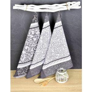 Luxusné kuchynské utierky, ORNAMENT egyptská bavlna set 2+1 FROTÉ vyobraziť