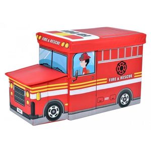 Dětský skládací úložný box Bus červený vyobraziť