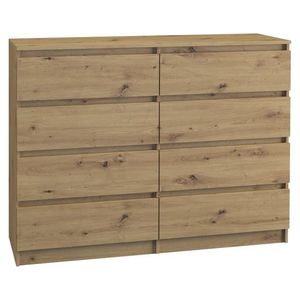 Komoda Malwa 120 cm hnedá – 8 poličiek vyobraziť