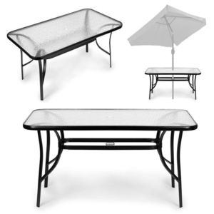 Zahradní stolek MultiGarden 120x70 cm černý/čiré sklo vyobraziť