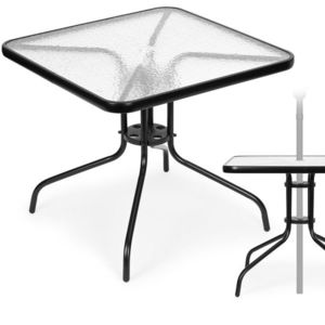 Zahradní stolek MultiGarden 80x80 cm černý/čiré sklo vyobraziť