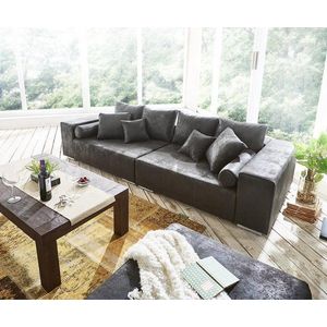 Velká pohovka Marbeya 285x115 cm Antracit Antique Look Stolička vyobraziť