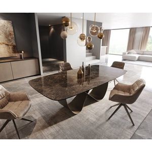 Jedálenský stôl Edge Boot 240x120 Laminam® Emperador Extra Lucidato vyobraziť