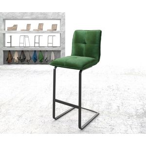Barová židle Maddy-Flex Velvet Green Cantilever Flat Metal vyobraziť