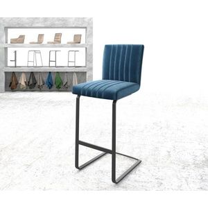 Barová židle Luiga-Flex Velvet Blue Cantilever Flat Metal vyobraziť