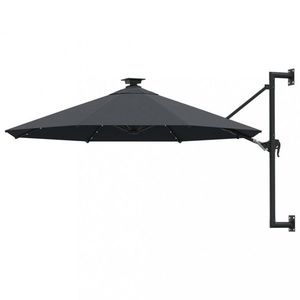 Nástenný slnečník s LED svetlami Ø 300 cm látka/kov Dekorhome vyobraziť