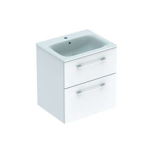 GEBERIT - Selnova Square Umývadlová skrinka 64x59x48 cm, s umývadlom, 2 zásuvky, lesklá biela 501.236.00.1 vyobraziť