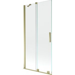MEXEN/S - Velar Dvojkrídlová posuvná vaňová zástena 95 x 150 cm, transparent, zlatá 896-095-000-01-50 vyobraziť