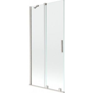 MEXEN/S - Velár dvojkrídlová posuvná vaňová zástena 95 x 150 cm, transparent, nikel kartáčovaný 896-095-000-01-97 vyobraziť