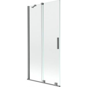 MEXEN/S - Velár dvojkrídlová posuvná vaňová zástena 150 x 150 cm, transparent, grafit metal 896-150-000-01-95 vyobraziť