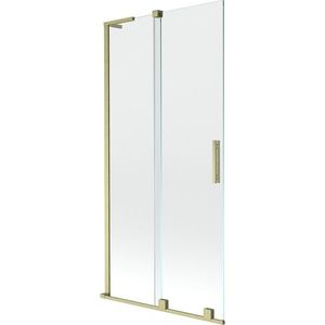 MEXEN/S - Velar L dvojkrídlová posuvná vaňová zástena 95 x 150 cm, transparent, zlatá kartáčovaná 896-095-003-01-55 vyobraziť