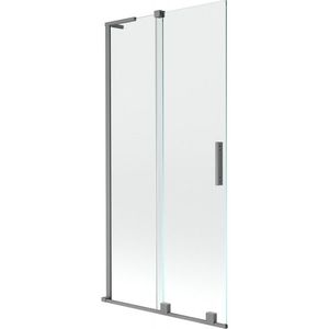 MEXEN/S - Velar L dvojkrídlová posuvná vaňová zástena 95 x 150 cm, transparent, grafit metal 896-095-003-01-95 vyobraziť