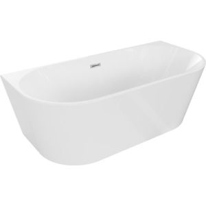 MEXEN/S - Oval vaňa voľne stojaca nástenná 160 x 80 cm, biela, sifón a prepad chróm 52671608000-01 vyobraziť
