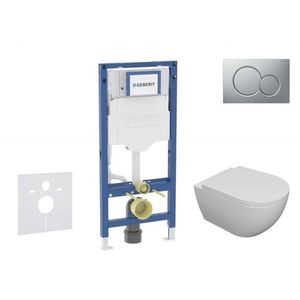 GEBERIT - Duofix Set předstěnové instalace, klozetu Oudee a sedátka softclose, tlačítko Sigma01, lakovaný matný chrom SANI11CA1103B vyobraziť