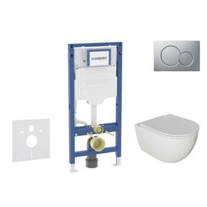 GEBERIT - Duofix Set předstěnové instalace, klozetu Oudee a sedátka softclose, tlačítko Sigma01, lakovaný matný chrom SANI11CA1123B vyobraziť