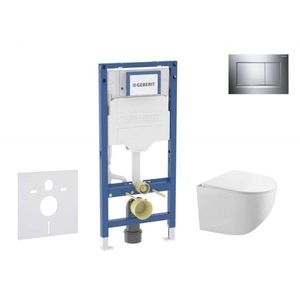 GEBERIT - Duofix Set předstěnové instalace, klozetu Gaia a sedátka softclose, tlačítko Sigma30, chrom/chrom mat SANI11CA1127B vyobraziť