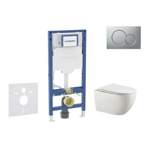 GEBERIT - Duofix Set předstěnové instalace, klozetu Gaia a sedátka softclose, tlačítko Sigma01, lakovaný matný chrom SANI11CA1135B vyobraziť