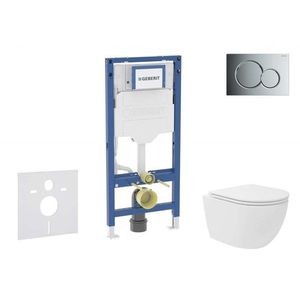GEBERIT - Duofix Set předstěnové instalace, kompaktního klozetu Oudee Vortex a sedátka softclose, tlačítko Sigma01, lesklý chrom SANI11CA1140B vyobraziť