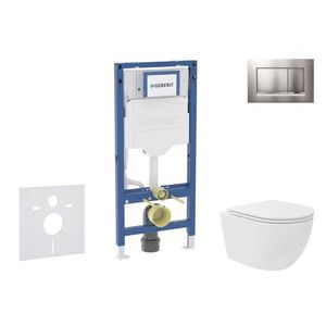 GEBERIT - Duofix Set předstěnové instalace, kompaktního klozetu Oudee Vortex a sedátka softclose, tlačítko Sigma30, lakovaný chrom mat/chrom SANI11CA1142B vyobraziť