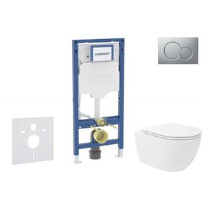 GEBERIT - Duofix Set předstěnové instalace, klozetu Oudee Vortex a sedátka softclose, tlačítko Sigma01, lakovaný matný chrom SANI11CA1155B vyobraziť