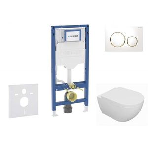 GEBERIT - Duofix Set předstěnové instalace, klozetu Oudee a sedátka softclose, tlačítko Sigma20, bílá/pozlacená SANI11CA3125B vyobraziť
