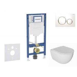 GEBERIT - Duofix Set předstěnové instalace, klozetu Oudee a sedátka softclose, tlačítko Sigma20, bílá/pozlacená SANI11CA3133B vyobraziť
