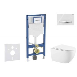 GEBERIT - Duofix Set předstěnové instalace, klozetu Gaia a sedátka softclose, tlačítko Sigma50, chrom/alpská bílá SANI11CA3141B vyobraziť